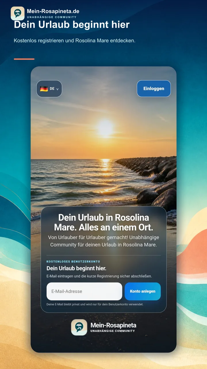 Welcome and sign-in in the Mein-Rosapineta app